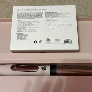 L'ange Le Curl 32mm Titanium Curling Wand - Pink and Black